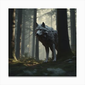 Wolf In The Forest 83 Canvas Print