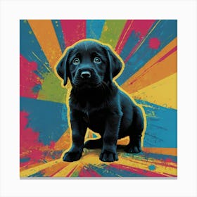 Black Labrador Retriever Puppy Canvas Print