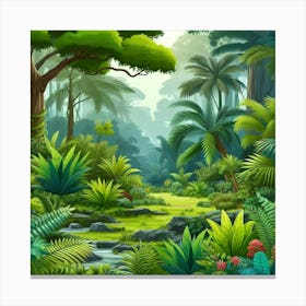 Cartoon Jungle Canvas Print