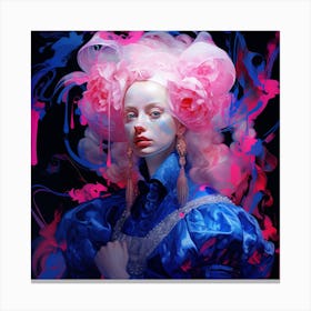 'Blue And Pink' Canvas Print