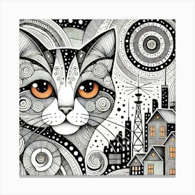 Slate Runner City Cat Canvas Print