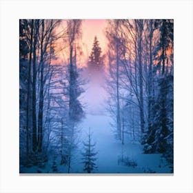 Firefly Dreamy Winter Forest With Ethereal Colorful Mist 56769 (3) Canvas Print