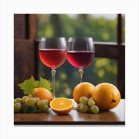 Wine And Grapes Canvas Print