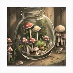 Jar Of Mushrooms Canvas Print