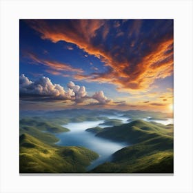 Sunrise Over The Mountains 12 Canvas Print