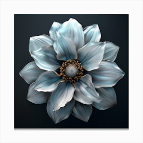 3d Rendering Of A Blue Flower Canvas Print