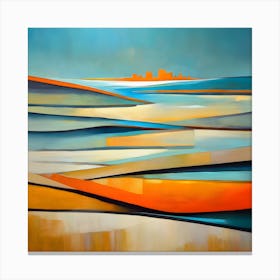 Abstract Beach Landscape Painting Canvas Print