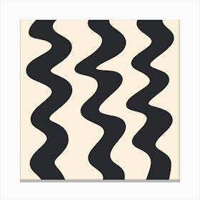 Squiggly Lines monochrome Canvas Print