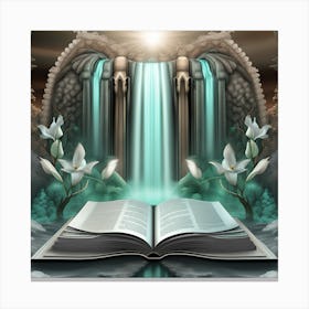 Open Book With Waterfall 5 Canvas Print