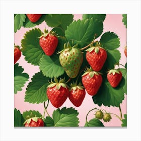 Strawberry Pattern Canvas Print