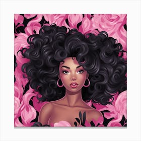 Black Girl With Afro Canvas Print