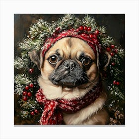 Christmas Pug 1 Canvas Print