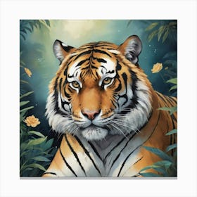 Tiger Doesn't Lose Sleep Animal Art Print 0 Canvas Print