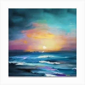 Sunset Over The Ocean 6 Canvas Print