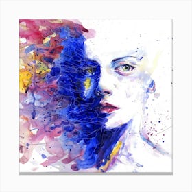 Watercolor Of A Woman Canvas Print