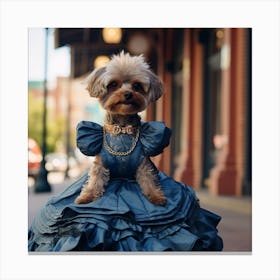 Dog In A Dress Canvas Print