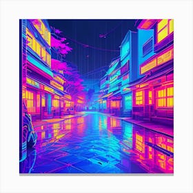 Neon City Street Art 1 Canvas Print