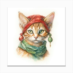 Elf Cat Portrait Canvas Print