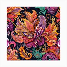 Colorful Floral Seamless Pattern Canvas Print