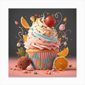 3d Cupcake Canvas Print