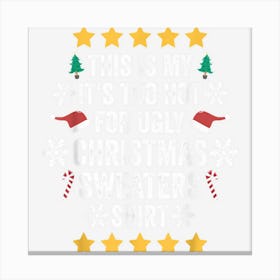 Funny Ugly Christmas Jumper Xmas Tree Santa Hat Joke Canvas Print