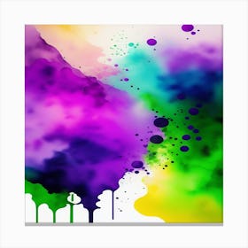 Colorful Paint Splatters Canvas Print