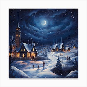 Stitched Retro Holiday Symphony Canvas Print