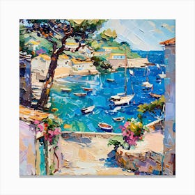 Boat In The Harbor on Mallorca Canvas Print