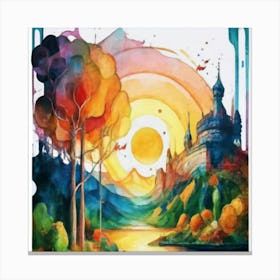 Watercolor landscapes 7 Canvas Print