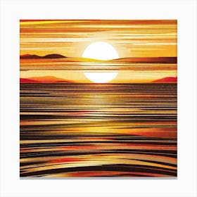 Sunset Over The Ocean 28 Canvas Print