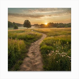 Sunrise In The Meadow Canvas Print