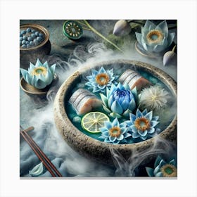 A Beautifully Plated Dish Called Blue Lotus Cevich Canvas Print