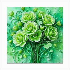 Green Roses Canvas Print