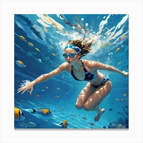 Default Swimming Art 2 Canvas Print