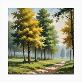 Landscape With Trees Art Print 3 Canvas Print