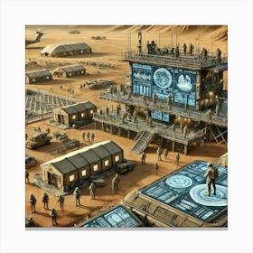 A Detailed Scene Depicting The Military Bases Of The Martian Dominion Canvas Print