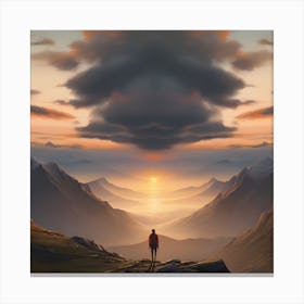 Sunset In The Mountains Canvas Print