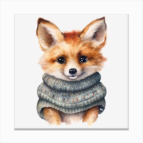 Fox In Sweater 1 Canvas Print