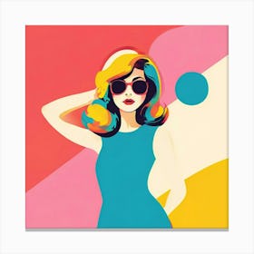 Girl In Sunglasses Canvas Print