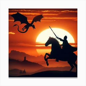 Knight On Horseback Canvas Print