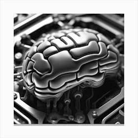 Brain On Circuit Board 21 Canvas Print