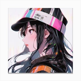 Anime Girl With Hat 2 Canvas Print