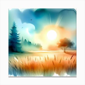 Watercolor Landscape Painting 57 Canvas Print