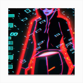 Neon Girl Canvas Print