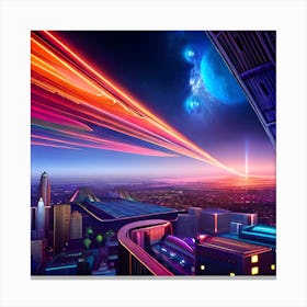 Futuristic Cityscape Canvas Print