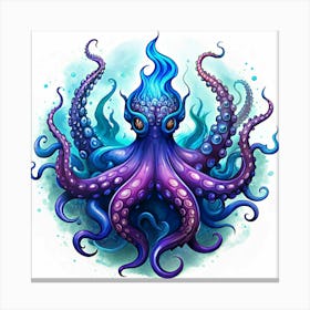 Fiery Purple Octopus Canvas Print