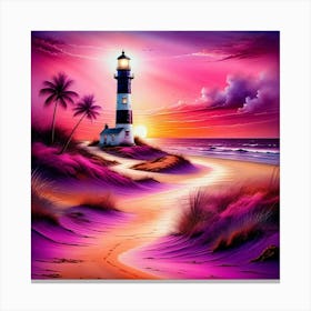 Lighthouse At Sunset Canvas Print