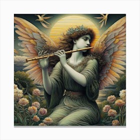 Angel With Flute Canvas Print