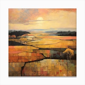 Sunset Over The Fields Canvas Print