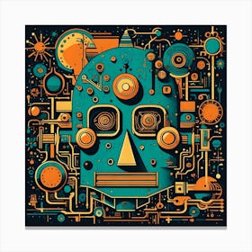 Robot Head 2 Canvas Print